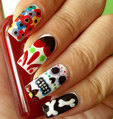 Día de los muertos Nail art