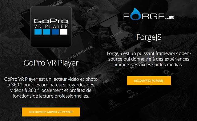 pas mal de logiciel ici GOPRO vr player, Forge ,