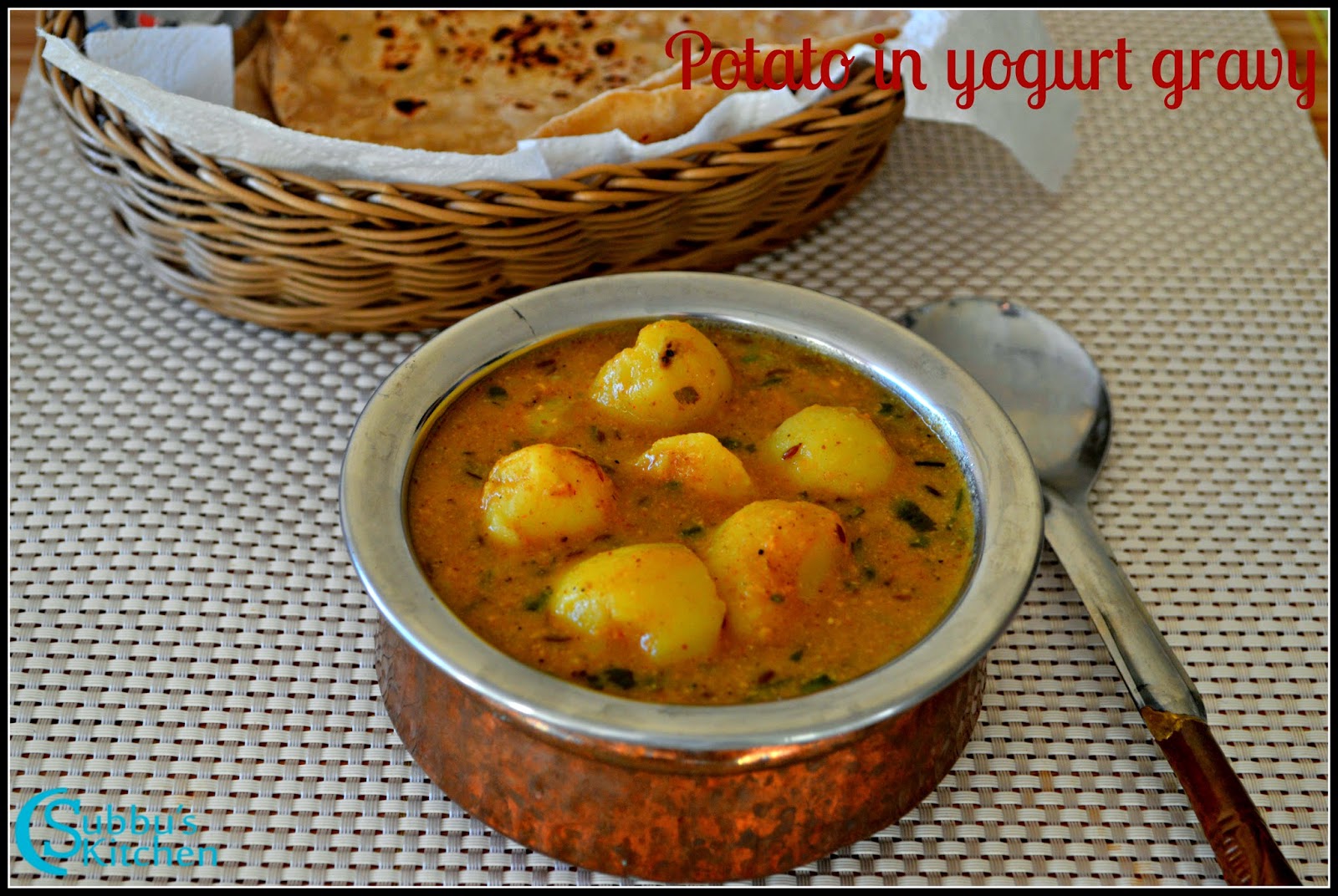 PotatoCurd Gravy Recipe Potato in Yogurt Gravy Recipe Subbus Kitchen
