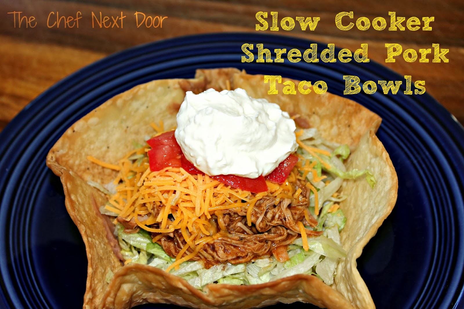 Slow Cooker Shredded Pork Taco Bowls {Meat Month}