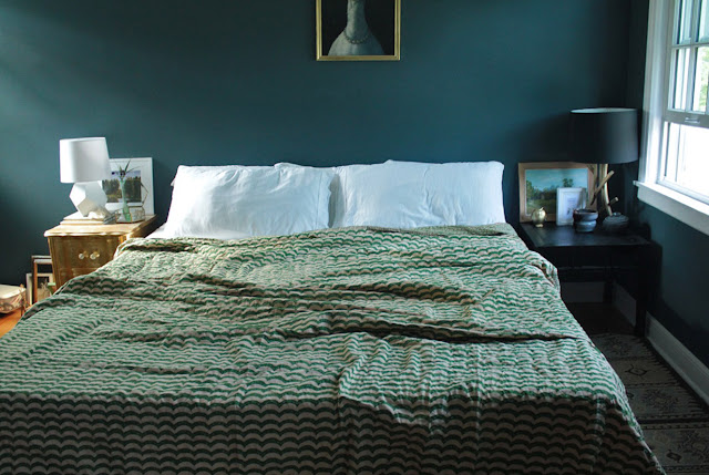 master bedroom, Benjamin Moore Newburg Green #homedecor | crab+fish