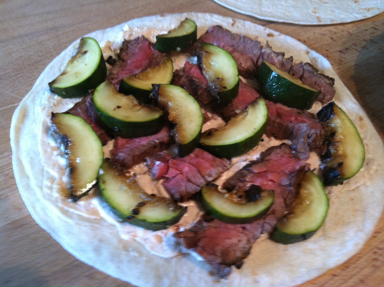 SourdoughNative Grilled Skirt Steak and Zucchini Quesadilla