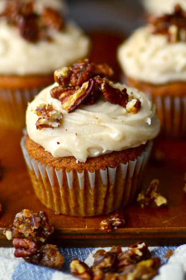 Yammie's Noshery Pumpkin Cupcakes with Browned Butter Cream Cheese