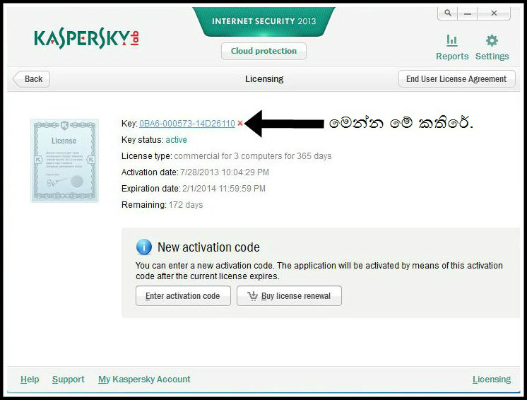 activation code of kaspersky 2013.