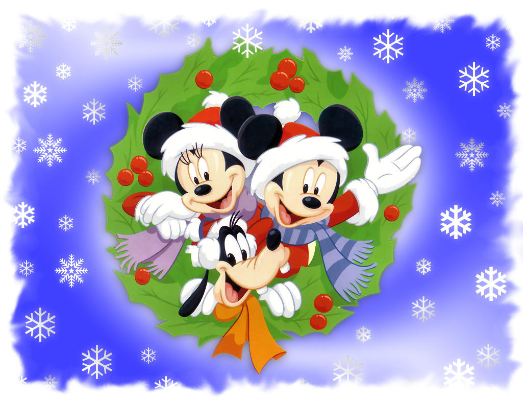 Cartoon Network Walt Disney Pictures: Disney Mickey and Minnie Mouse Christmas Holiday Wallpaper
