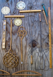 Antique Rattan and Wire Rug Beaters