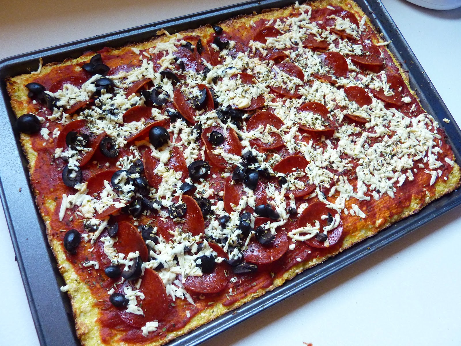 Mamatouille cauliflower and cornmeal pizza crust