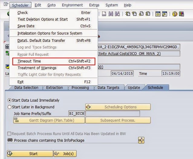 SAP BW Lessons Processing is Overdue error in Infopackage When to let