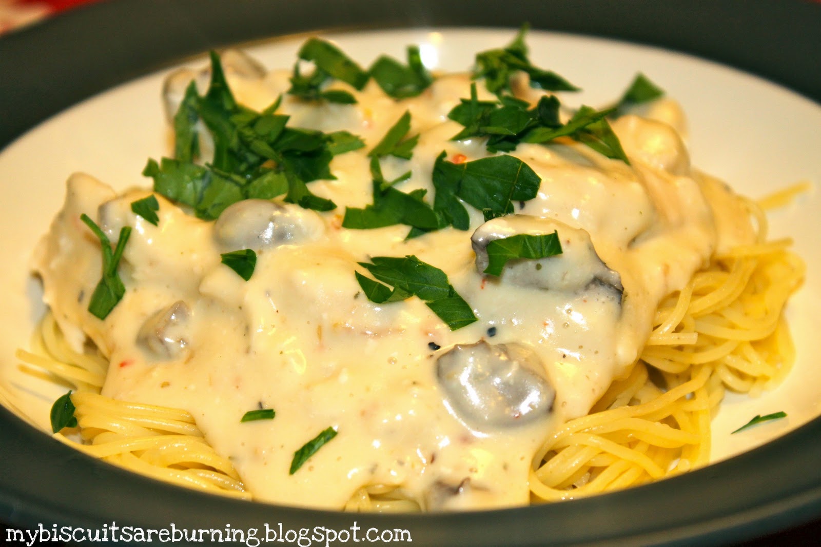 My Biscuits are Burning Slow Cooker Italian Chicken Alfredo