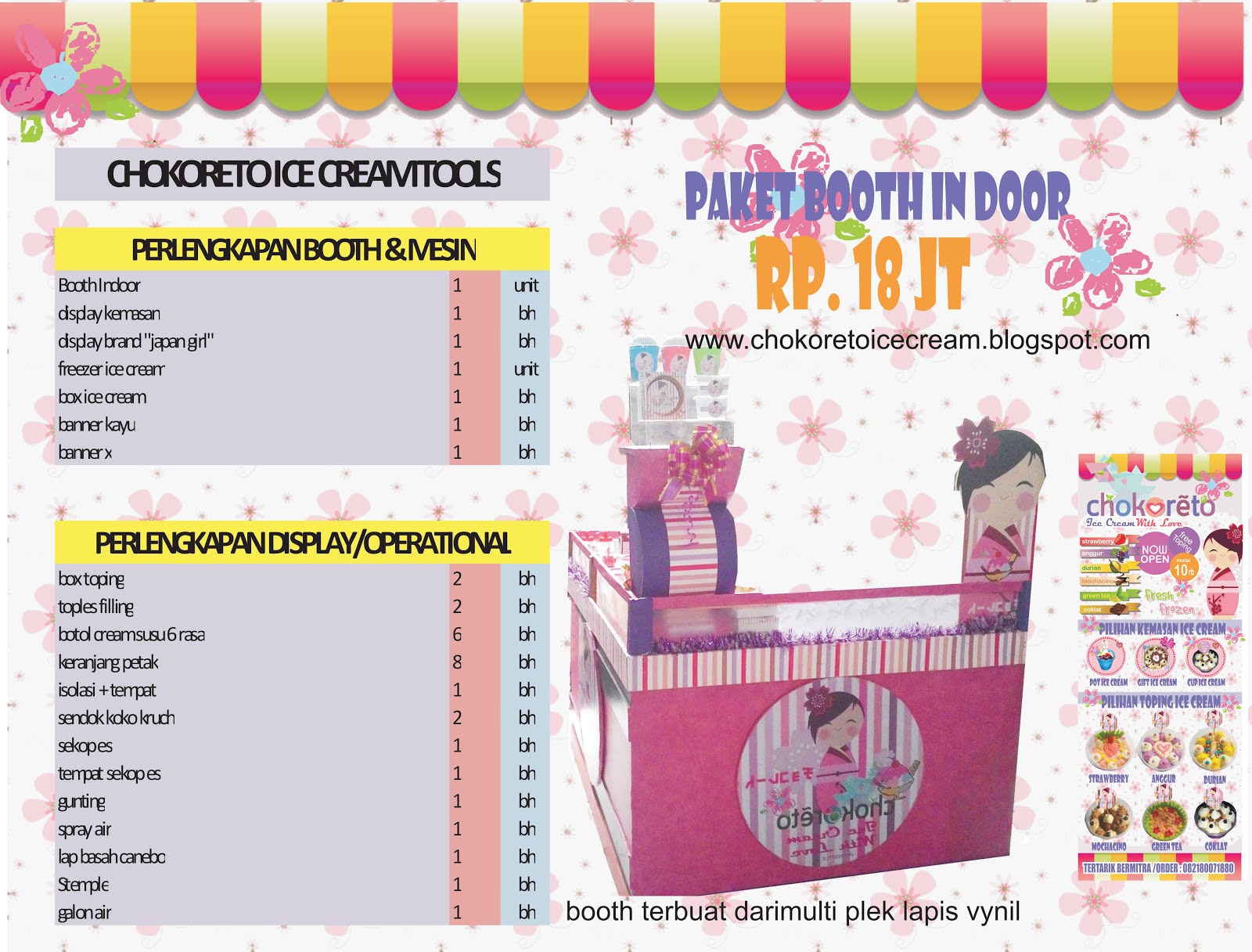 PAKET BOOTH IN DOOR 18 JT ( DI MALL dll)