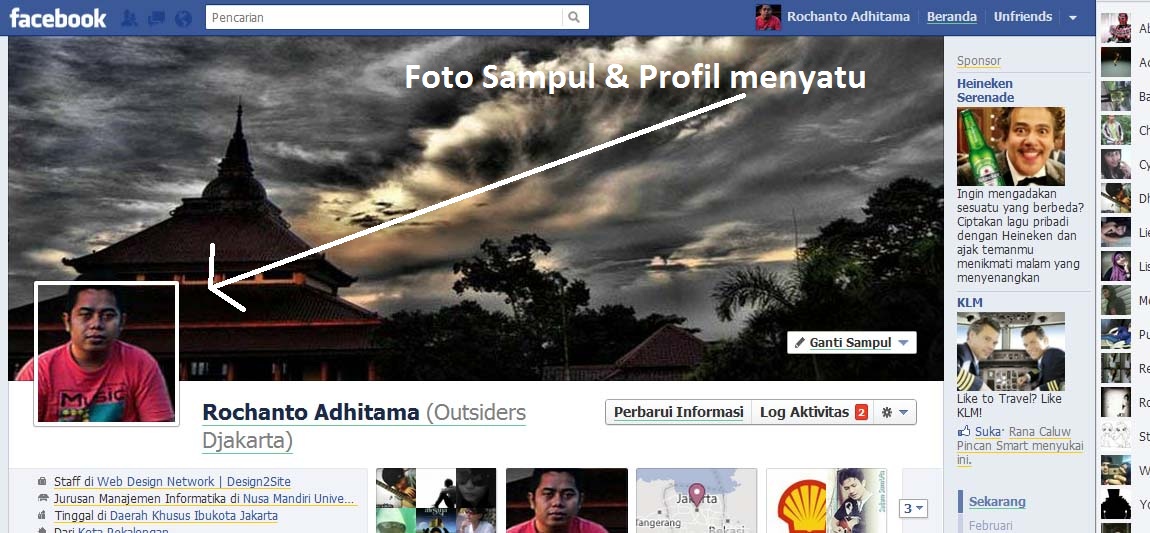 Cara menyatukan foto sampul dengan foto profil facebook