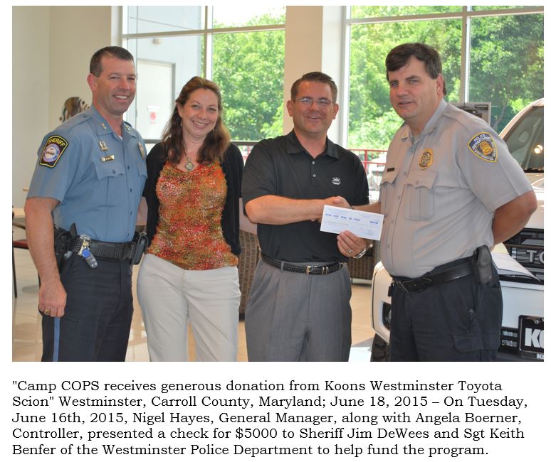 Dayhoff Soundtrack "Camp COPS receives generous donation from Koons