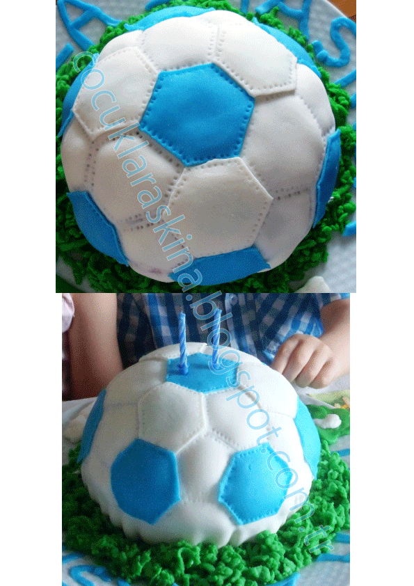 Çocuklar Aşkına Futbol topu pasta yapımı