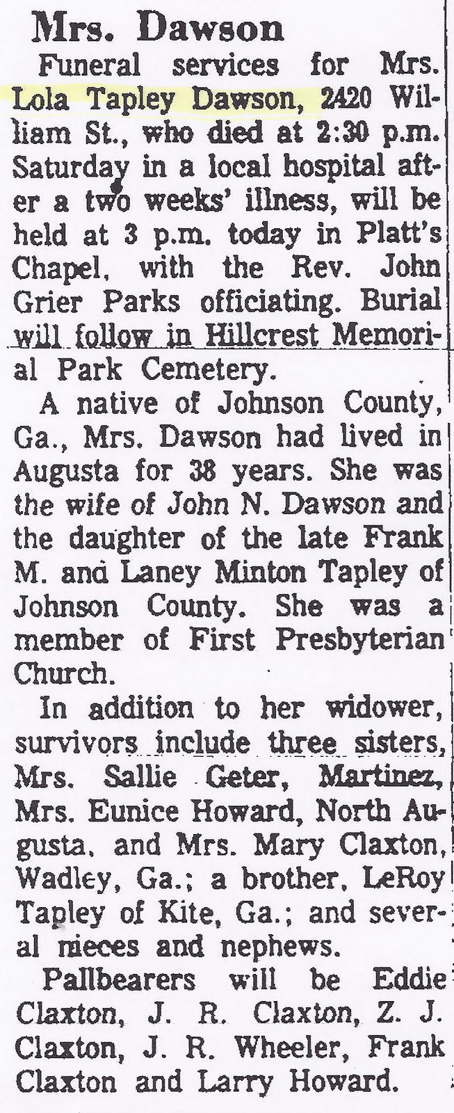 This obituary is an example of