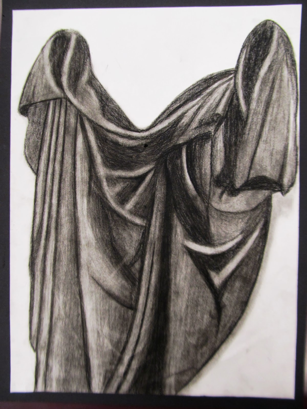 Community High Art : Charcoal Fabric Drawings