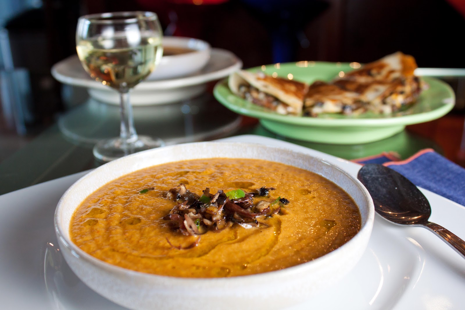 Fat and Happy Blog Portabella and Proscuitto Quesadilla with Red