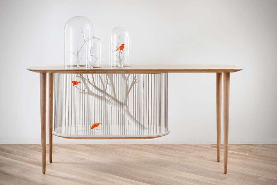 Cage Archibird a Modern Bird Cage Doubles as a Table