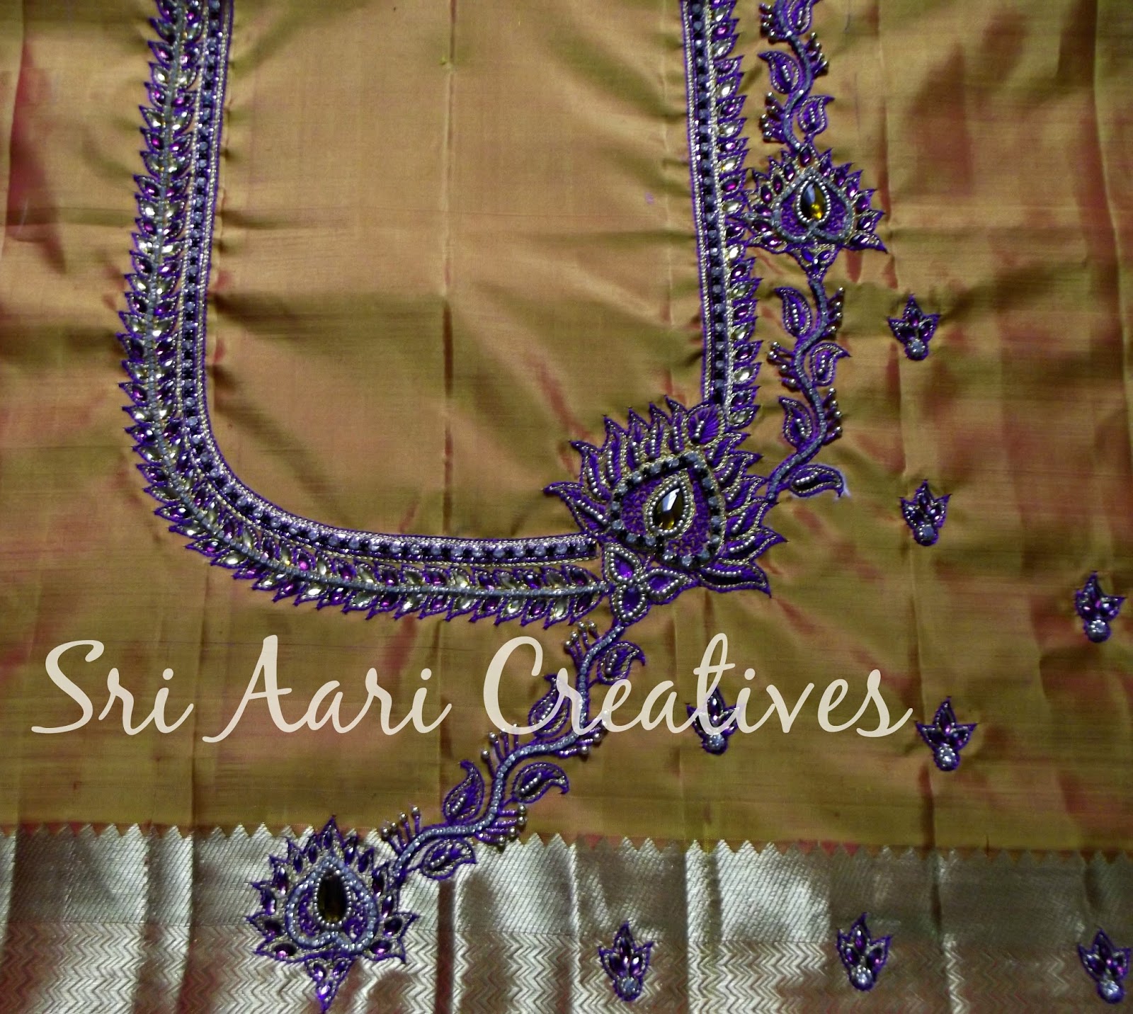 Sri aari creatives aari embroidery  simple designs Sri aari creatives aari embroidery  simple designs
