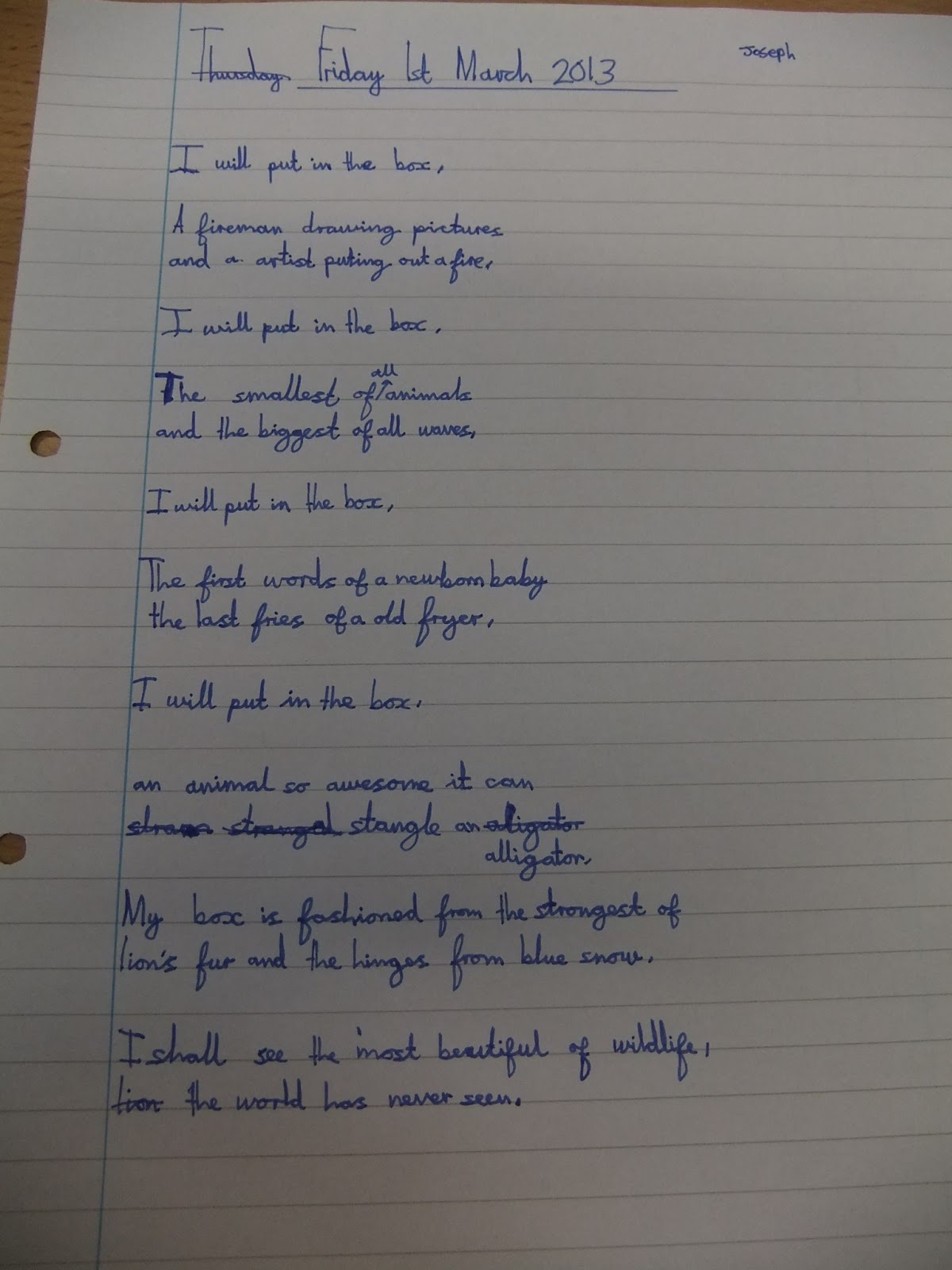 St. Clare's Class Blog The Magic Box