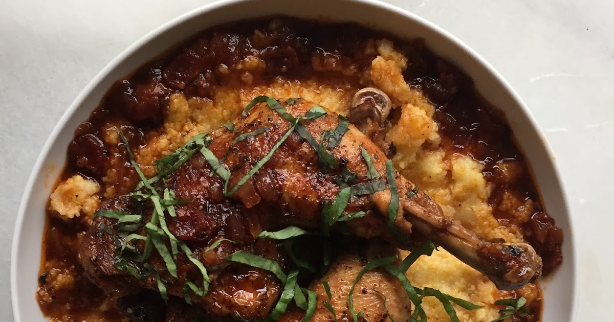 A Girl & Her Food Chef Jeff Mauro's BBQ Chicken with Cheesy Polenta