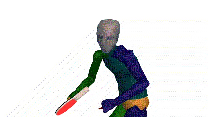 Myer3d - 2d 動畫練習: [3D Animation Test] Table Tennis Forehand Sidespin 3D Test  Ver 01