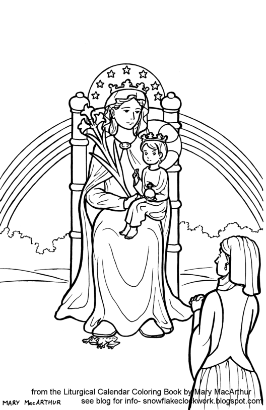 Snowflake Clockwork Our Lady Of Walsingham Coloring Page