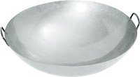 Tigaie rotunda cu manere 'Wok',foaie de otel, potrivita in special pentru sistem pentru tigaie rotunda Wok cu  gratar si inel otel inoxidabil pentru arzator,  Ø 700 mm