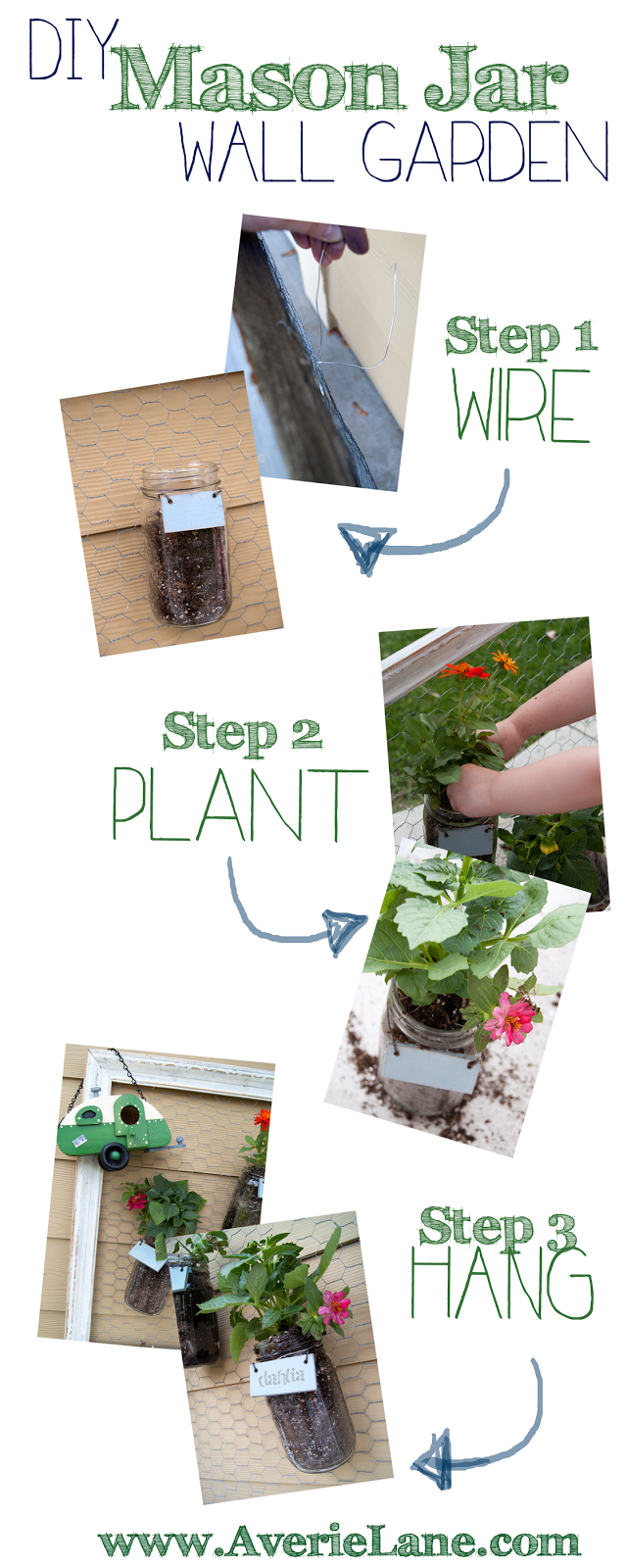 DIY Mason Jar Wall Garden Averie Lane DIY Mason Jar Wall Garden