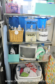 Organizing laundry detergent with beverage dispensers :: OrganizingMadeFun.com