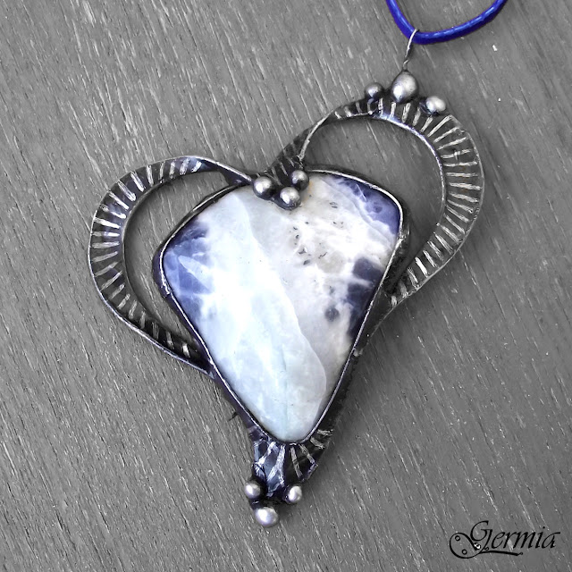 Tin heart jewellery Cínovaná srdce GERMIA Autorské šperky