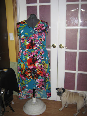 Tropical Floral ITY Knit Hi Low Hem Maxi Dress www.sewplus.blogspot.com