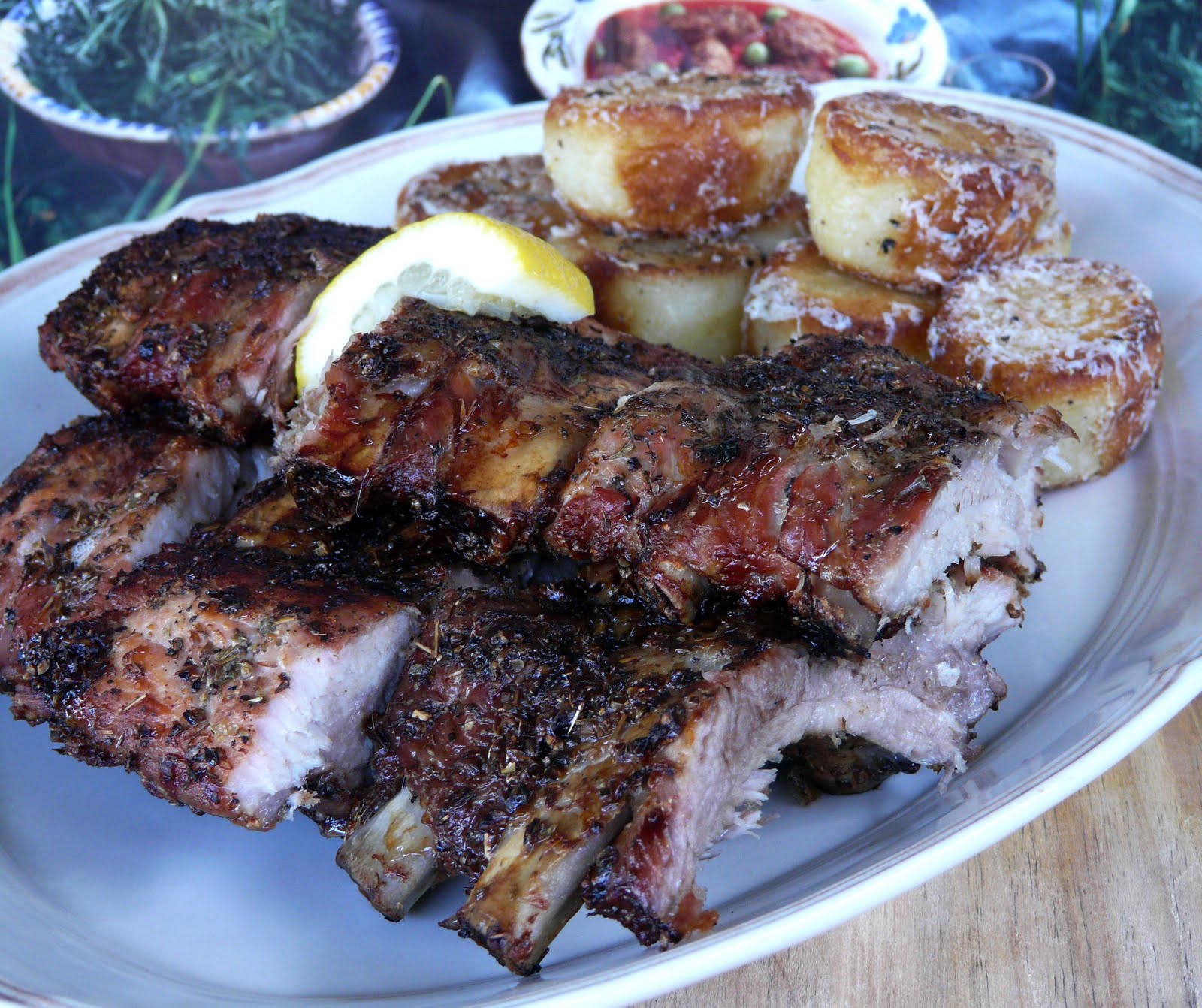 Thibeault's Table Greek Ribs with Roasted Potatoes