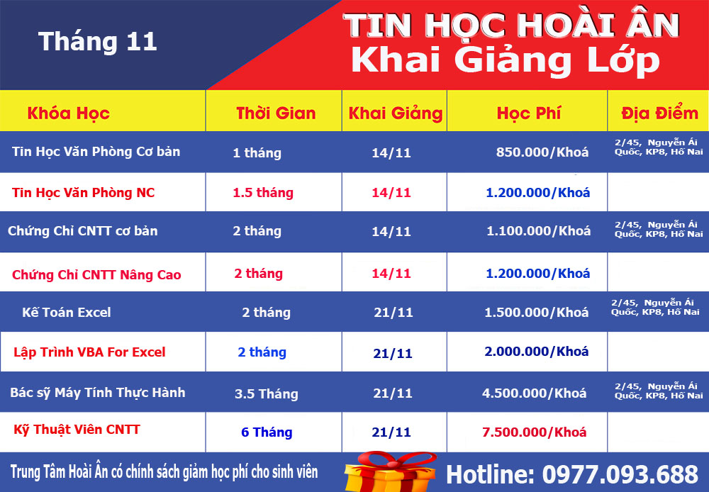 Thông tin học phí