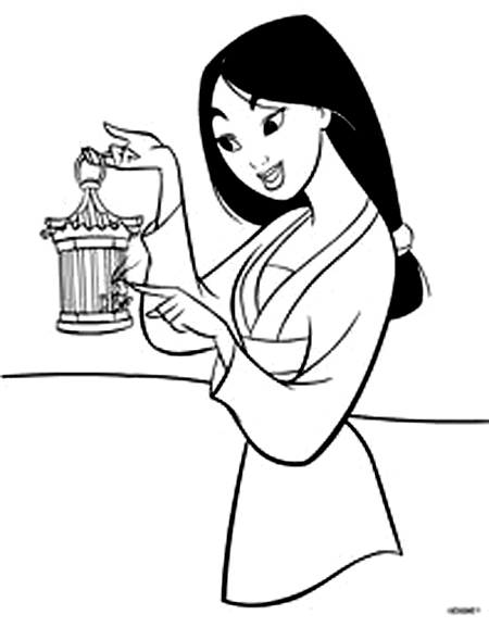 Princess Wushu Mulan Coloring Pages From Disney Cartoon Kids