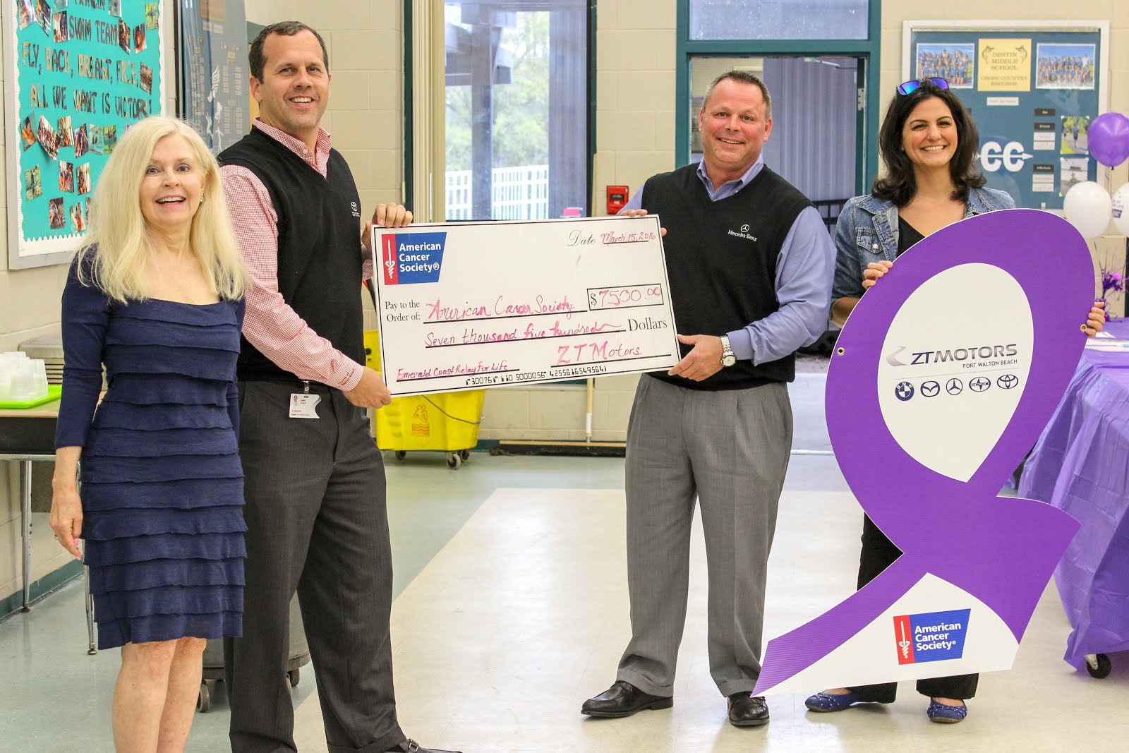 Toyota of Fort Walton Beach ZT Motors Sponsors 2016 Relay For Life!