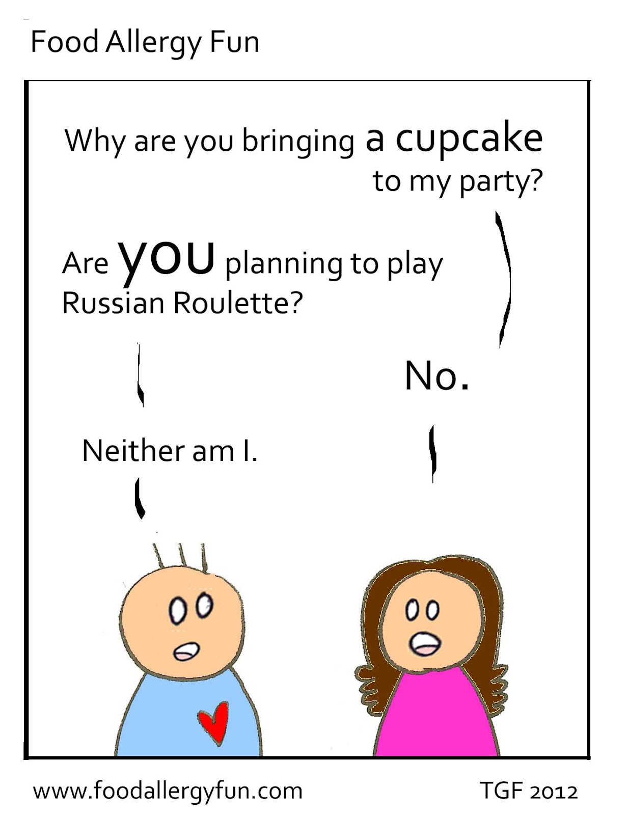 Food Allergy Fun: Russian Roulette - Food Allergy Cartoon