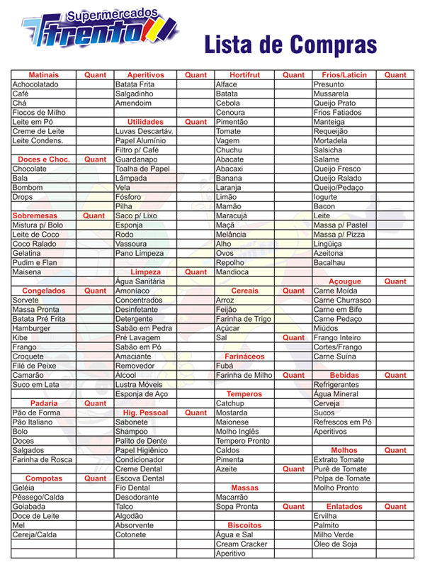 lista de supermercado
