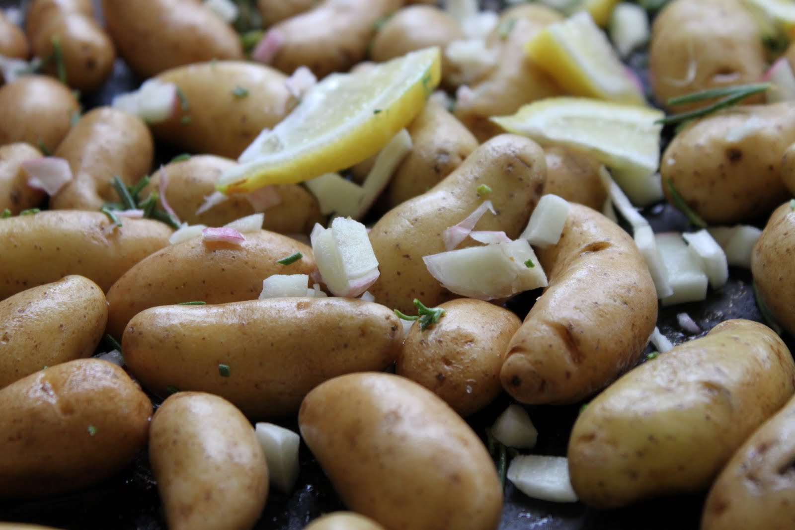 A Girl, a Market, a Meal... Roasted Baby Fingerling Potatoes