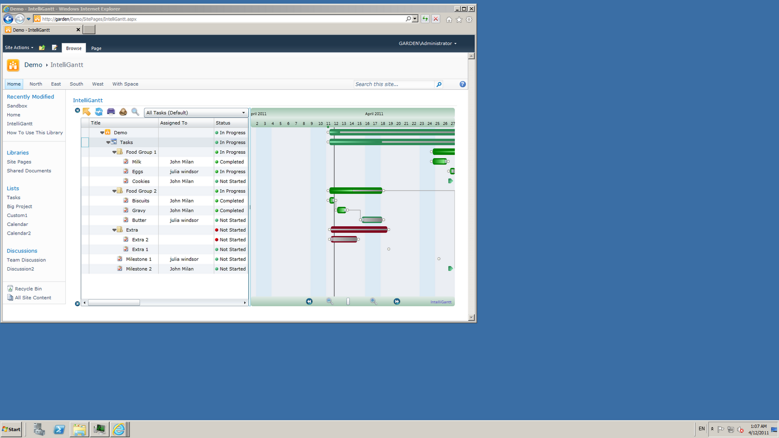 intelligantt the big kahuna of sharepoint gantt charts sharepoint 2010 gantt charts