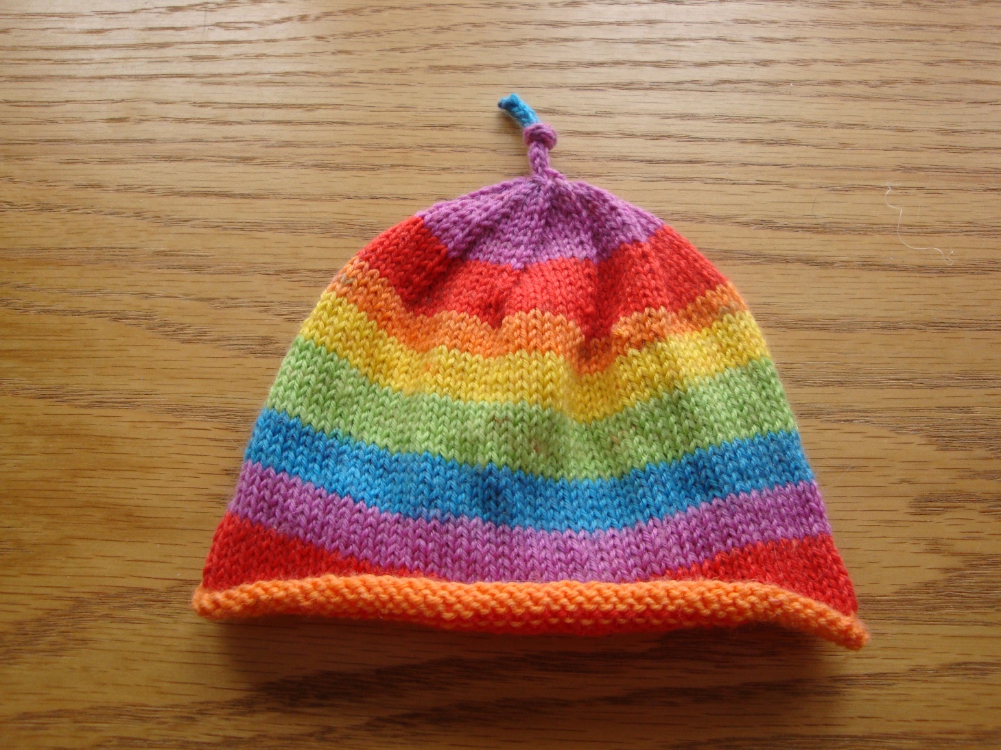 What Karen Knits Rainbow Baby Hat