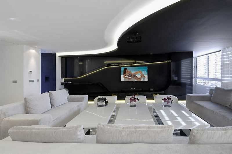 Futuristic Black and White Apartment picture