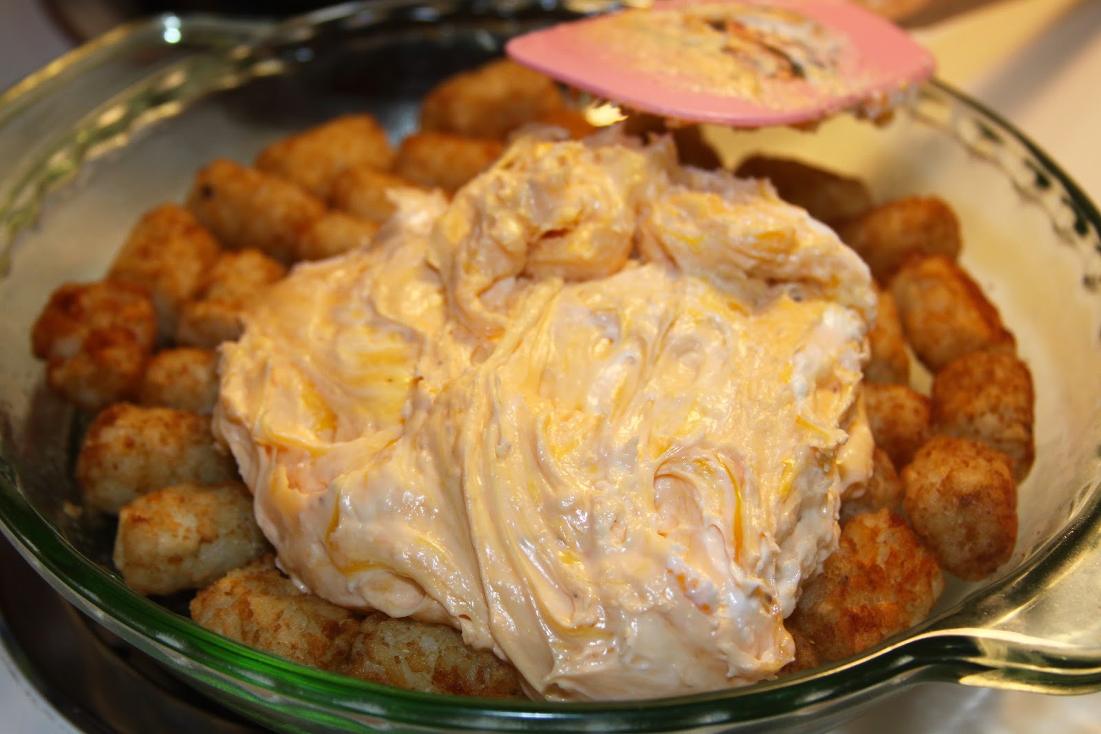 For the Love of Food Homegating Chili Cheese Tater Tot Dip