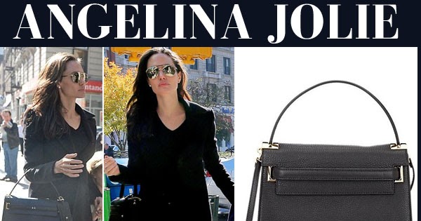 Who made Angelina Jolie's black coat and leather handbag? – OutfitID