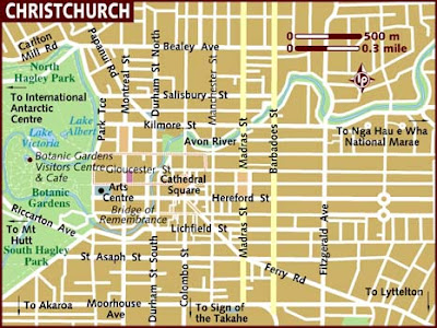 Political Map of Christchurch New Zealand