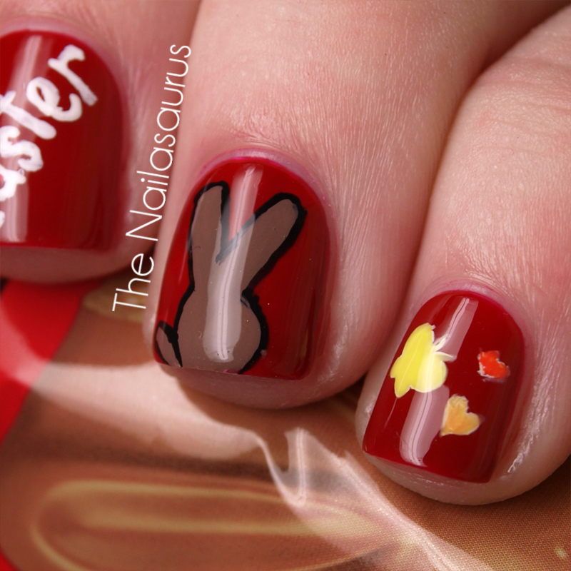 Piggieluv Fall Nail Art Autumn Leaves On Glitter Gradient