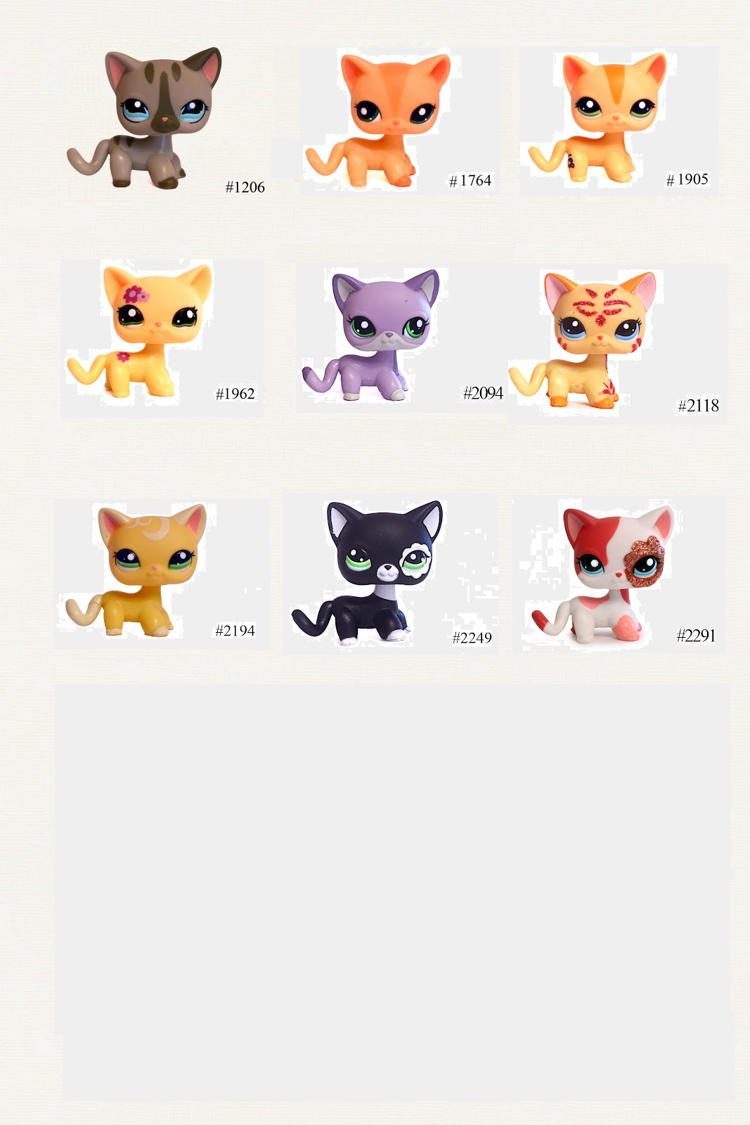 Centrum Littlest Pet Shop 55. Posortowane listy shorthair'ów c