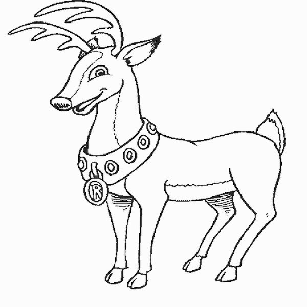 Rudolph Reindeer Coloring Page