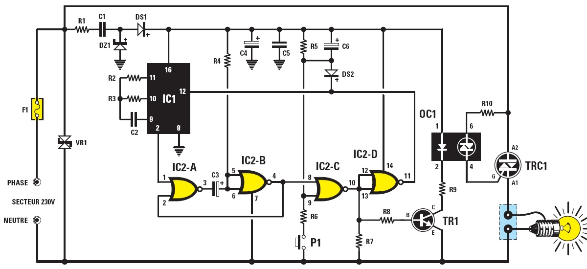 Décalage négatif Relais timer minuterie réservoir cage d/'escalier éclairage lampe cs3-2