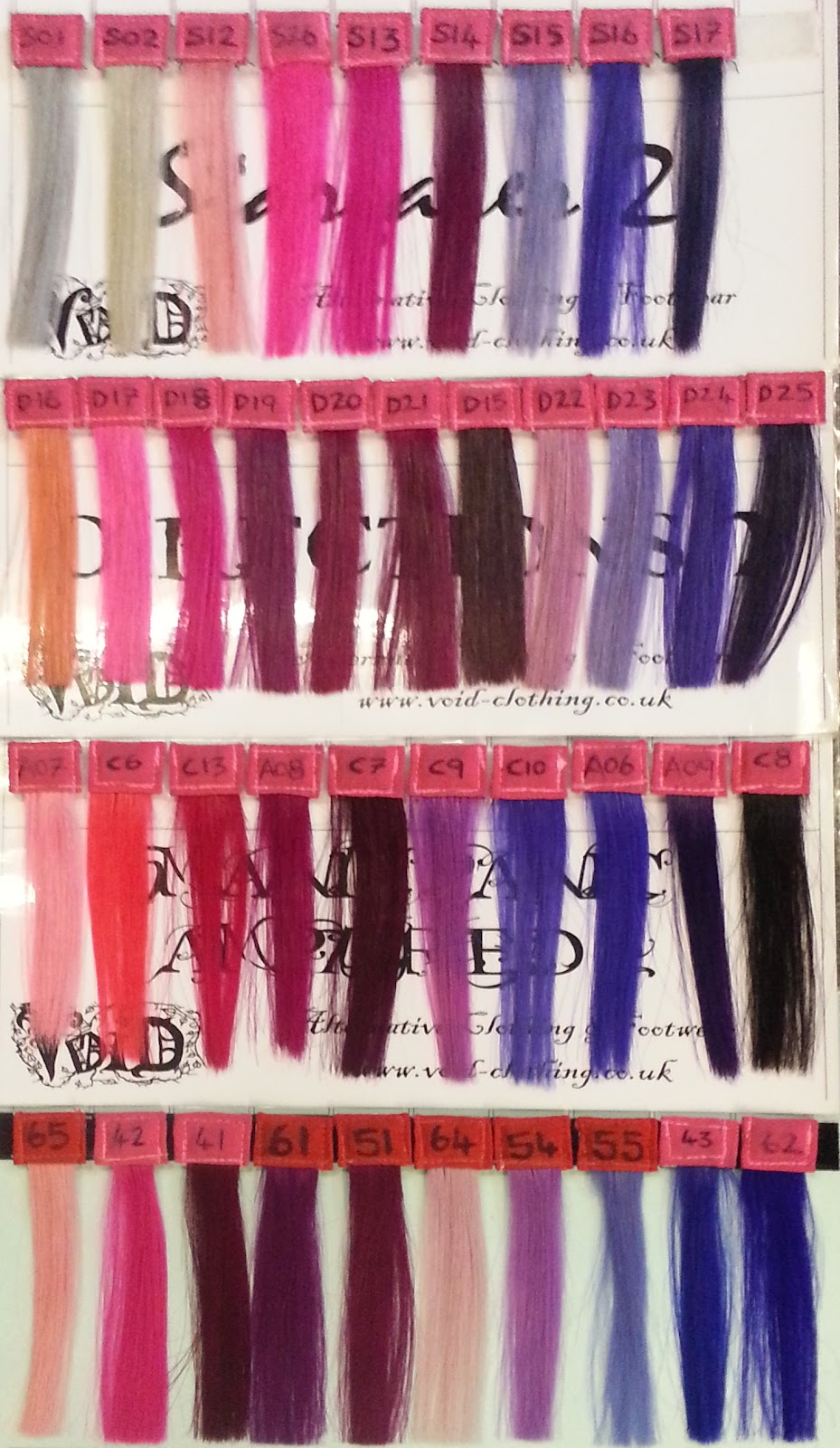 void clothing nottingham getting crazy with colour stargazer colour chart