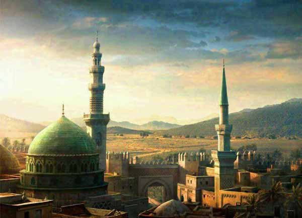 20 Contoh Gambar Lukisan Masjid Terindah Karya Seniman Dunia Background